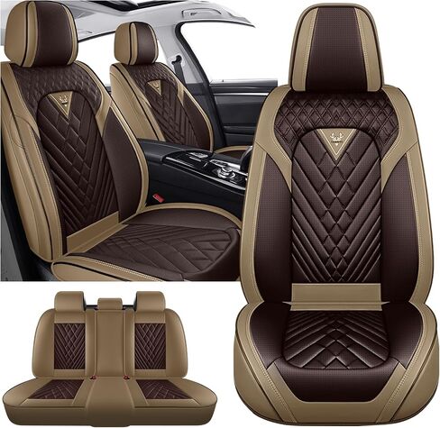 Car Seat Covers for Ford F150 2009-2025, Waterproof Nappa Leather Car Seat Protector, Comfortable and Anti-Slip Car Seat Cover&Accessories(2 Seats with Headrests/Black Gray) in Saudi Arabia