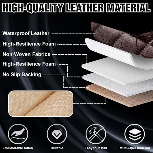 Car Seat Covers for Ford F150 2009-2025, Waterproof Nappa Leather Car Seat Protector, Comfortable and Anti-Slip Car Seat Cover&Accessories(2 Seats with Headrests/Black Gray) in Saudi Arabia