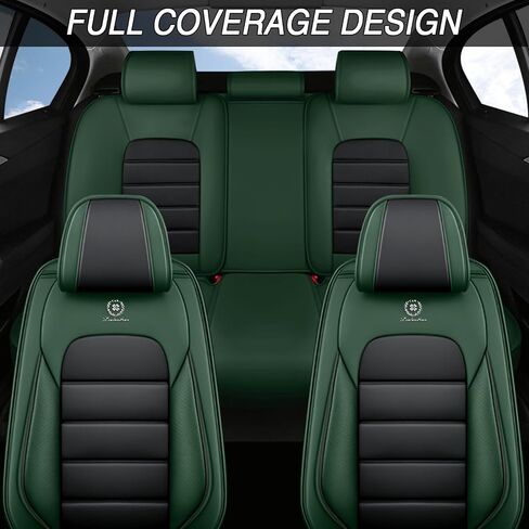 أغطية مقاعد أمامية لسيارة Mercedes Benz GLC 300 2017-2026، مقاعد بغطاء جلدي للسيارات، أغطية مقاعد السيارات وسادة السيارة متوافقة مع الوسادة الهوائية (المقاعد الأمامية، أسود برتقالي) in Kuwait