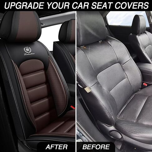 Seat Covers Front Seats for Mercedes Benz GLC 300 2017-2026,Leather Cover Seats for Cars,Automotive Seat Covers Vehicle Cushion Compatible with Airbag（Front Seats,Black Orange） in Saudi Arabia