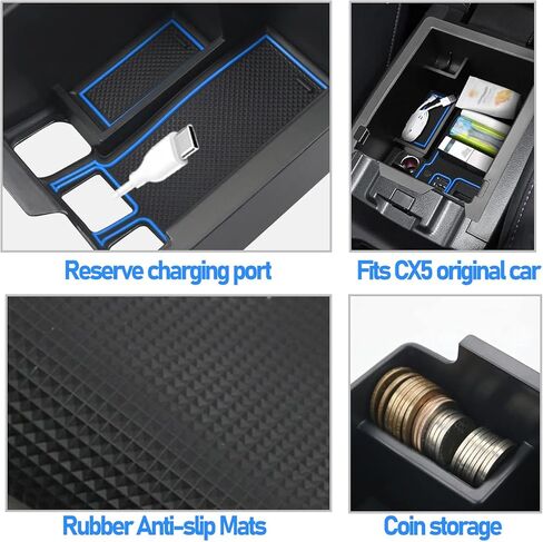 Gah 2024 CX 5 Center Console Organizer Armrest Console Glove Storage Box CX-5 Accessories Insert Tray Container Compatible with Mazda CX5 2017-2025 with Mats in Saudi Arabia