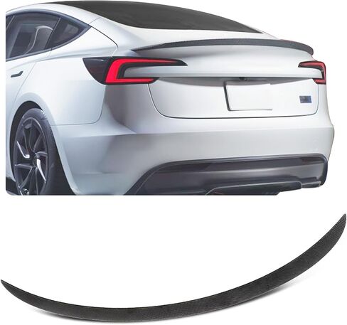 Spoiler Compatible with 2024 2025 Model 3 Highland Rear Spoiler Wing Performance Rear Trunk Lip Matte Car-Bon Fiber Gen 2 in Saudi Arabia