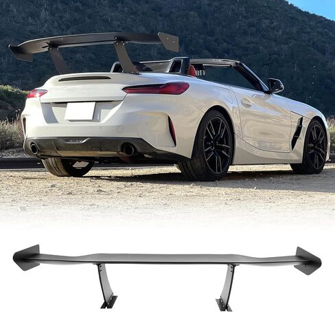 FREEMOTOR802® Universal Fitment GT Trunk Spoiler, Unpainted Black 57'' V1 ABS Spoiler Blade + V1 Aluminum Leg Brackets + V4A Spoiler Legs + V4D Side Plates, Adjustable Rear Trunk Racing Spoiler Wing in Saudi Arabia