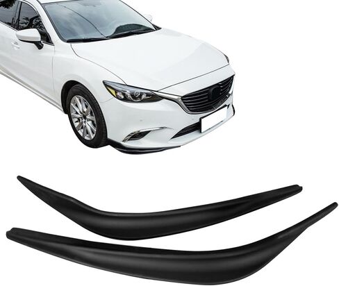 IKON MOTORSPORTS, Front Bumper Lip Compatible with 2016-2017 Mazda 6, Unpainted Black Front Bumper Left Right Side Splitter Spoiler Valance Pair ABS Plastic in Saudi Arabia