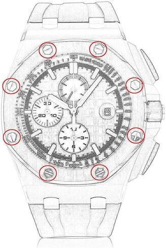 برغي EWATCHPARTS متوافق مع حافظة ساعة AUDEMARS PIGUET AP PIGUET AP Royal Oak Offshore مقاس 44 ملم in Saudi Arabia