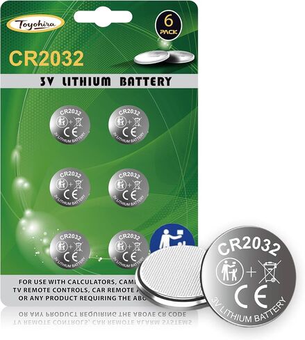 2032 بطاريات 6 عبوات cr2032 بطارية ليثيوم 3 فولت مع بطاريات طويلة الأمد، بطاريات cr2032 للساعات، وسلسلة المفاتيح، والأجهزة الأخرى، بطارية 2032، طاقة تدوم طويلاً in Kuwait
