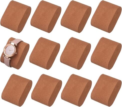 uxcell 12pcs Bracelet Watch Pillow Velvet Jewelry Display Pillows Cushion Pad Watch Storage Pillow for Watch Box Light Brown in Saudi Arabia