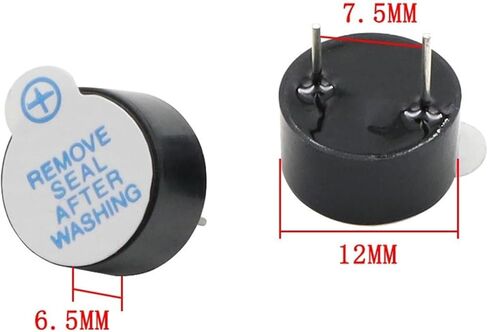 10PCS/lot DC5V 12065 Active Alarm Buzzer Dimension12x6.5MM Continuous Buzzer Alarm Pin Pitch 7.5 MM 85dB 2700HZ in Saudi Arabia