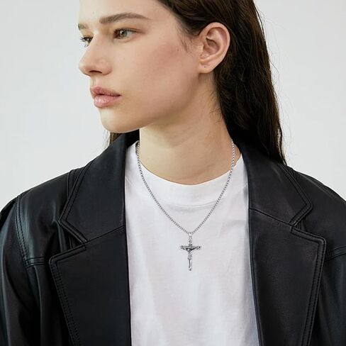 Viking Cross Necklaces Sterling Silver Viking Wolf Pendant Necklace Celtic Cross Necklace Irish Jewelry Birthday Christmas Gift for Women Man in Kuwait