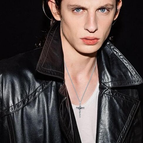 Viking Cross Necklaces Sterling Silver Viking Wolf Pendant Necklace Celtic Cross Necklace Irish Jewelry Birthday Christmas Gift for Women Man in Kuwait