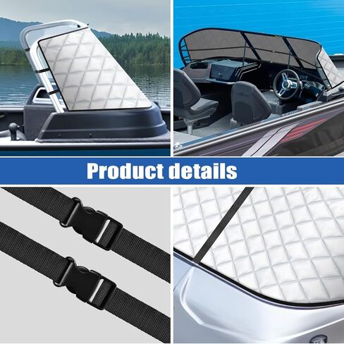 Boat Windshield Cover Fits for A Variety of Boat Windshields and Most Deep V Walk Through Windshields, Waterproof, UV Resistant, Dust-Proof | 105"x 25" in Saudi Arabia