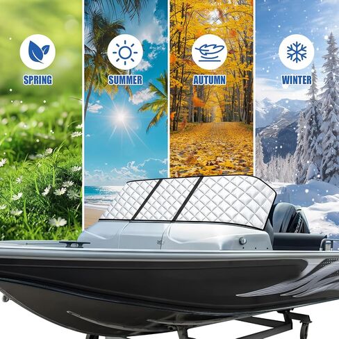 Boat Windshield Cover Fits for A Variety of Boat Windshields and Most Deep V Walk Through Windshields, Waterproof, UV Resistant, Dust-Proof | 105"x 25" in Saudi Arabia
