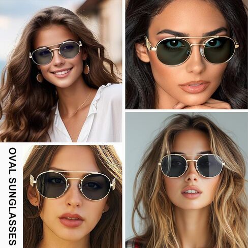 نظارات شمسية AICase Ozzy Merch Retro بيضاوية للنساء والرجال صغيرة في التسعينيات نظارات شمسية معدنية 2025 عصرية أنيقة مستديرة ظلال لطيفة مصمم Miu Sunies حماية من الأشعة فوق البنفسجية 400_2 in Saudi Arabia