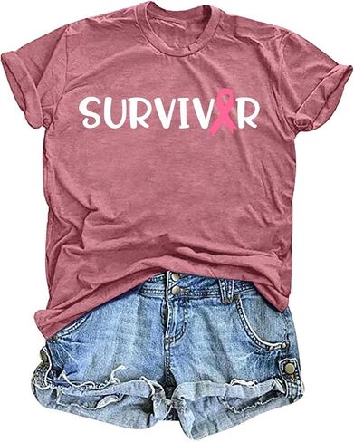 Breast Cancer Survivor Shirts for Women in My Survivor Era Graphic Shirt Pink Ribbon Awareness Tee Tops in Kuwait