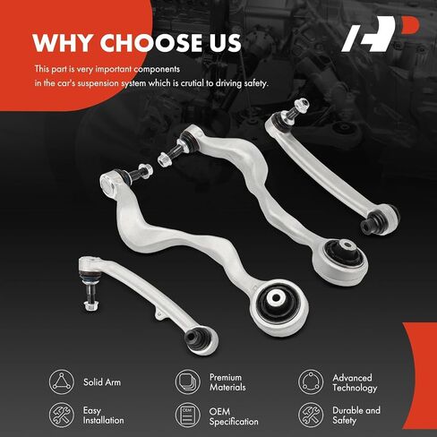 A-Premium Set of 4, Front Lower Forward Rearward Control Arm Kit, with Ball Joint & Bushing, Compatible with BMW 1 Series M 2011, M3 2008-2013 in Saudi Arabia