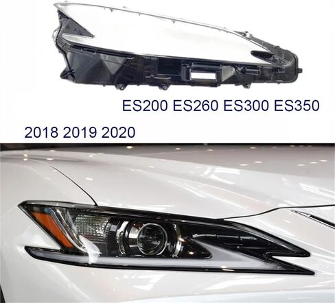 غطاء المصباح الأمامي للسيارة متوافق مع لكزس ES ES200 ES260 ES300 ES350 2018 2019 2020 غطاء للمصابيح الأمامية غطاء بلاستيكي زجاجي خفيف ملحقات السيارة (1 قطعة يمين) in Saudi Arabia