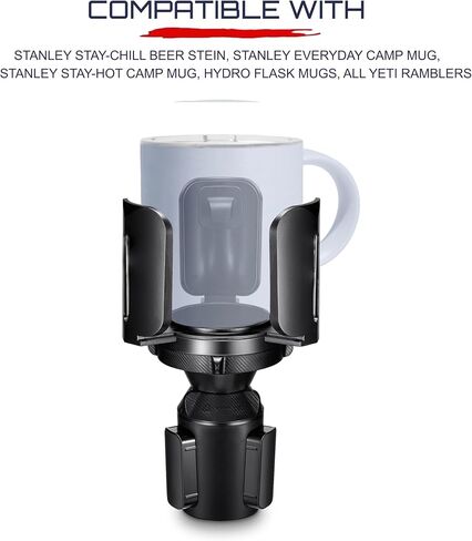 حامل أكواب السيارة العالمي متوافق مع ستانلي بيرة ستاين، كوب التخييم، أكواب YETI Rambler & Hydroflask - قاعدة قابلة للتعديل وقابلة للتوسيع - ملاءمة آمنة للأكواب الكبيرة، والأكواب، وأكواب السفر in Saudi Arabia