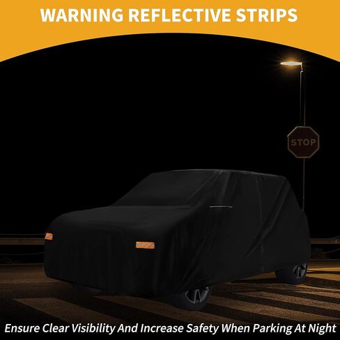 Car Cover Waterproof All Weather 210D-PU, UV Sun Rain Protection, for Mini Cooper 2DR, with Left Side Zipper & Mirror Pockets, Black in Saudi Arabia