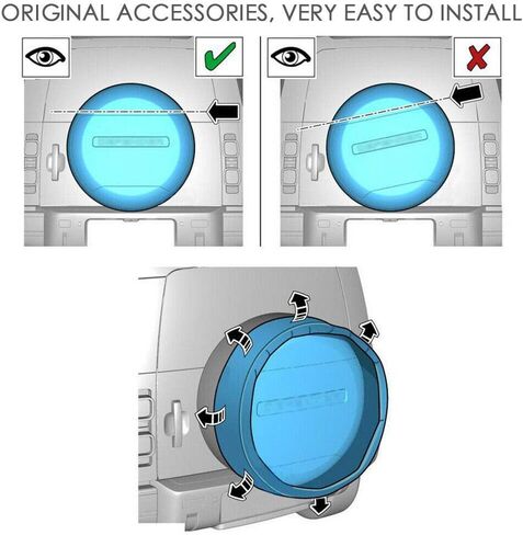 Santorini Black Spare Tire Cover Portecor Fits for Defender 90 110 130 2020 2021 2022 2023 2024 2025 in Saudi Arabia