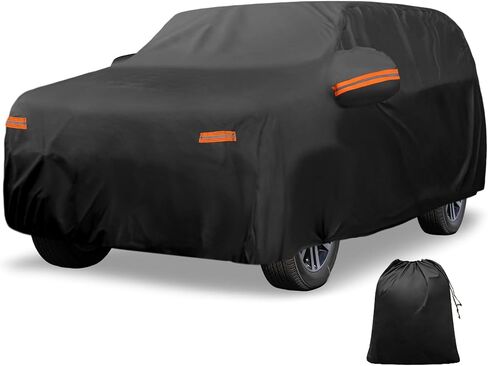 X AUTOHAUX Car Cover Outdoor Waterproof Sun Rain Snow Hail Protection with Left Side Door Zipper 210D-PU for Lexus GX in Saudi Arabia