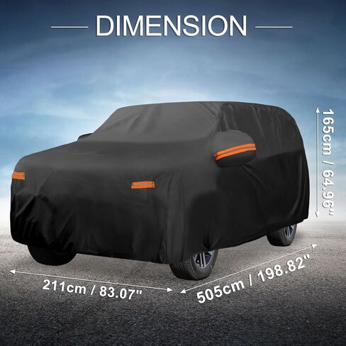 X AUTOHAUX Car Cover Outdoor Waterproof Sun Rain Snow Hail Protection with Left Side Door Zipper 210D-PU for Lexus GX in Saudi Arabia
