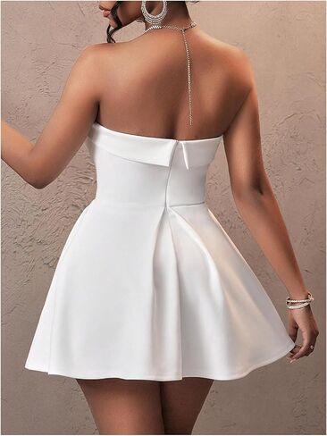 SOLY HUX Women's Summer Strapless Tube Mini Dress Sleeveless A Line Cocktail Party Dresses in Saudi Arabia