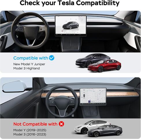 غطاء مسند ذراع جلدي لوحدة التحكم المركزية لسيارة Tesla Model 3 Highland/Model Y Juniper، موديل 3 (2024~2025)/ملحقات موديل Y Juniper الجديدة، أسود in Saudi Arabia