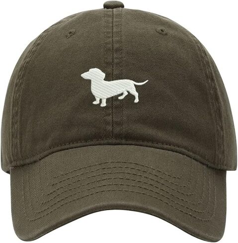 Men's Baseball Cap Dachshund Embroidered Washed Cotton Vintage Dad Gifts Hat in Kuwait