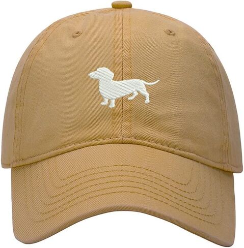 Men's Baseball Cap Dachshund Embroidered Washed Cotton Vintage Dad Gifts Hat in Kuwait