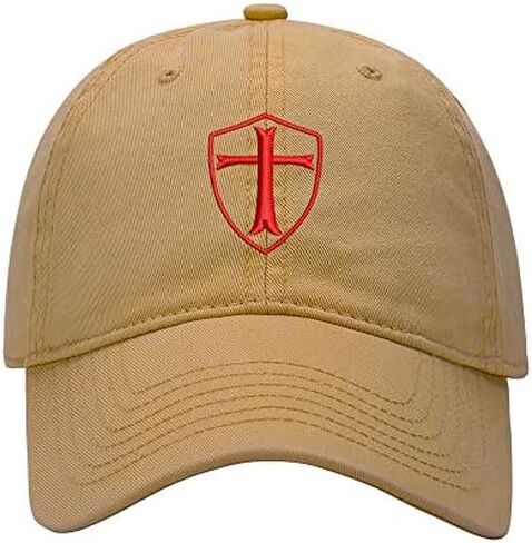 Baseball Cap Men Templar Shield Embroidered Washed Cotton Dad Hat Baseball Caps in Saudi Arabia