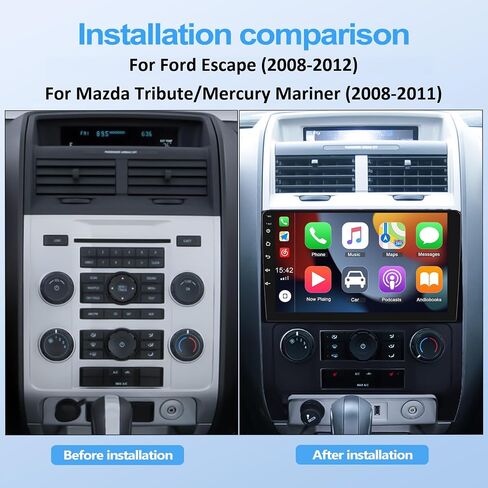 1G+32G Android 13 Car Stereo with Wireless Apple Carplay Android Auto for 2008-2012 Ford Escape Mazda Tribute 9 Inch Touchscreen Car Radio with GPS Navigation WiFi HiFi Bluetooth FM RDS Backup Camera in Saudi Arabia