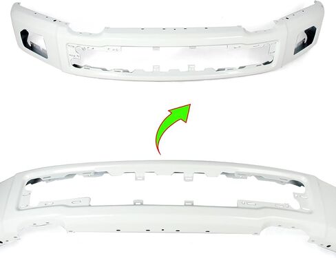 Oxford White Steel Front Bumper Compatible with 2015-2017 Ford F150 Truck Face Bar W/Fog Light Holes Replace for FL3Z17757FAPTM，FO1002424 in Saudi Arabia
