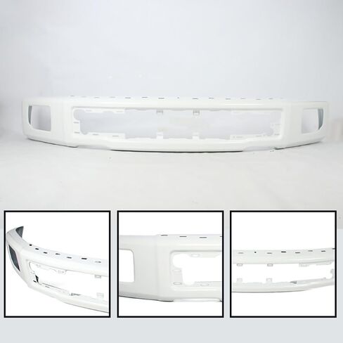Oxford White Steel Front Bumper Compatible with 2015-2017 Ford F150 Truck Face Bar W/Fog Light Holes Replace for FL3Z17757FAPTM，FO1002424 in Saudi Arabia