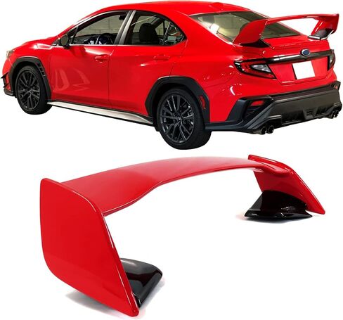 IKON MOTORSPRTS, Trunk Spoiler Compatible with 2022-2025 Subaru WRX, Painted M6Y Ceramic White Spoiler with Gloss Black Legs 2015 STI Style ABS Plastic Rear Wing Deck Lid Spoiler Tail Lip, 2023 in Saudi Arabia