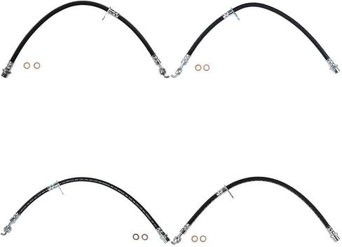 4X Brake Hose Brake Line Replacement Brake Hydraulic Hose - Front and Rear for Toyota Avalon 1997-2004 for Toyota Camry 1997-2001 for Toyota Solara 1999-2003 Replace # 18J1375 in Saudi Arabia