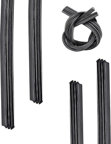 4 قطع من شرائط إدخال ممسحة الزجاج الأمامي من Downhill، شفرات ممسحة الزجاج الأمامي المطاطية لتقليل الضوضاء، 28 بوصة قابلة للتعديل بنفسك، عبوات شفرات الزجاج الأمامي بدون عظم، عالمية لمعظم السيارات والشاحنات وسيارات الدفع الرباعي (أسود) in Kuwait