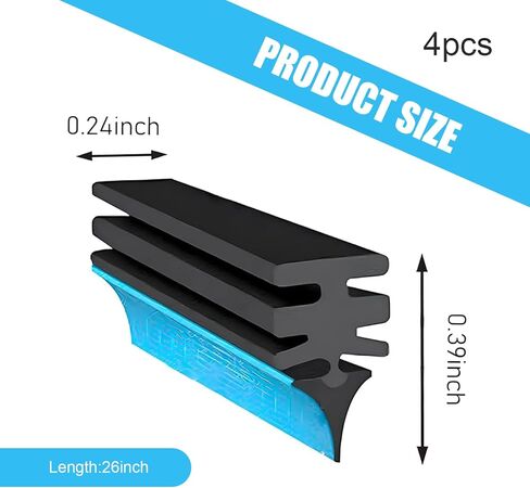 4 قطع من شرائط إدخال ممسحة الزجاج الأمامي من Downhill، شفرات ممسحة الزجاج الأمامي المطاطية لتقليل الضوضاء، 28 بوصة قابلة للتعديل بنفسك، عبوات شفرات الزجاج الأمامي بدون عظم، عالمية لمعظم السيارات والشاحنات وسيارات الدفع الرباعي (أسود) in Kuwait