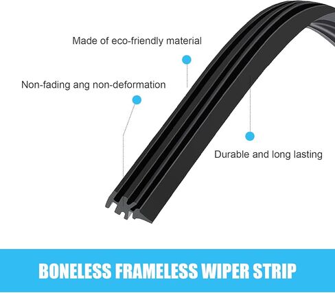 4 قطع من شرائط إدخال ممسحة الزجاج الأمامي من Downhill، شفرات ممسحة الزجاج الأمامي المطاطية لتقليل الضوضاء، 28 بوصة قابلة للتعديل بنفسك، عبوات شفرات الزجاج الأمامي بدون عظم، عالمية لمعظم السيارات والشاحنات وسيارات الدفع الرباعي (أسود) in Kuwait