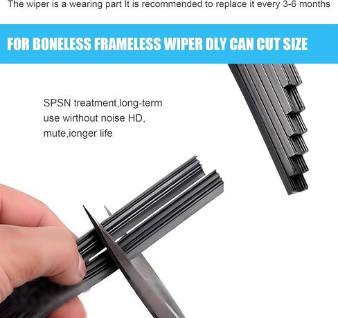 4 قطع من شرائط إدخال ممسحة الزجاج الأمامي من Downhill، شفرات ممسحة الزجاج الأمامي المطاطية لتقليل الضوضاء، 28 بوصة قابلة للتعديل بنفسك، عبوات شفرات الزجاج الأمامي بدون عظم، عالمية لمعظم السيارات والشاحنات وسيارات الدفع الرباعي (أسود) in Kuwait