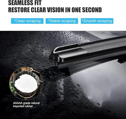 4 قطع من شرائط إدخال ممسحة الزجاج الأمامي من Downhill، شفرات ممسحة الزجاج الأمامي المطاطية لتقليل الضوضاء، 28 بوصة قابلة للتعديل بنفسك، عبوات شفرات الزجاج الأمامي بدون عظم، عالمية لمعظم السيارات والشاحنات وسيارات الدفع الرباعي (أسود) in Kuwait