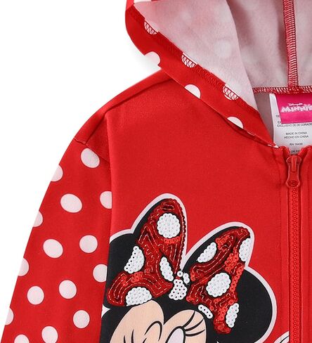 Disney Minnie Mouse Girls Zip Up Hoodie with Bow and Ears for Toddler and Big Kids in Saudi Arabia