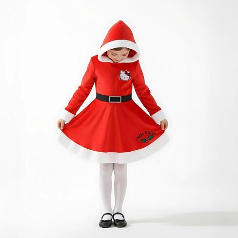 Hello Kitty Sanrio Girls Holiday Cosplay Hooded Long Sleeve Dress for Big Kids in Saudi Arabia