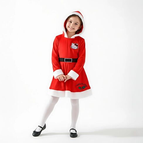Hello Kitty Sanrio Girls Holiday Cosplay Hooded Long Sleeve Dress for Big Kids in Saudi Arabia