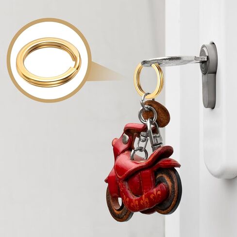 25 قطعة من حلقات المفاتيح المسطحة النحاسية، بقطر 0.59 بوصة وقطر 15 مم، حلقات مفاتيح دائرية مقسمة للمنزل والسيارة والكلاب والمكتب والحرف اليدوية ومرفق ذهبي in Saudi Arabia