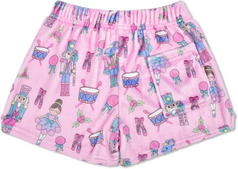 IScream Big Girls Silky Soft Plush Fun Print Fleece Shorts - Cozy Holiday Collection in Kuwait