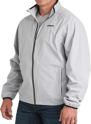 Cinch Men's Grey Zip Essentials Golf Jacket in Saudi Arabia