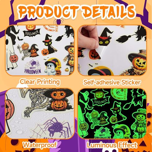 Glow in The Dark Halloween Bats Wall Stickers, Black Ghost Bat Halloween Bedroom Wall Decals, All Saints' Day Kids Room Decor, Nursery Window Door Ceiling Home DIY Decoration in Saudi Arabia