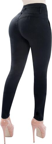 Fiorella Shapewear Butt Lifter Women Jeans High Rise Waist Push Up Black Levanta Cola Pantalones Colombianos 516BB in Saudi Arabia