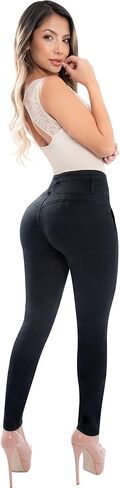 Fiorella Shapewear Butt Lifter Women Jeans High Rise Waist Push Up Black Levanta Cola Pantalones Colombianos 516BB in Saudi Arabia