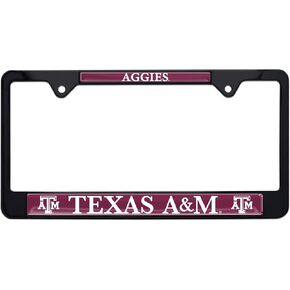 Elektroplate Officially Licensed – Texas A&M University Aggies Black Metal License Plate Frame with Logos affixed | Premium Metal Car Tag Holder | Weather-Proof Automotive Accessory in Saudi Arabia